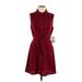 Bebop Casual Dress - Shirtdress Collared Sleeveless: Burgundy Solid Dresses - New - Women's Size X-Large