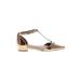 ASOS Flats: D'Orsay Chunky Heel Casual Gold Print Shoes - Women's Size 9 - Pointed Toe