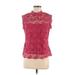 NANETTE Nanette Lepore Sleeveless Blouse: Red Floral Tops - Women's Size Medium