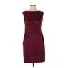 Ann Taylor Casual Dress - Sheath: Burgundy Solid Dresses - Women's Size 2 Petite