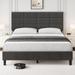 Bed Frame with Headboard, Linen Upholstered Platform Bed Frame