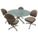 Glass Dinette Set with Swivel Caster Chairs M-75