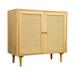 Rattan Storage Cabinet,Accent Cabinet with Doors, Buffet Cabinet with Storage