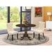 East West Furniture Dining Table Set Includes a Round Kitchen Table and Padded Chairs, Mahogany (Pieces Options)