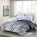 5pc Queen Bedding Duvet Cover Set Tree Branches Grey