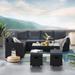 6 Pieces Patio Furniture Set, Outdoor Sectional Sofa Conversation Set, All Weather Couch with Coffee Table, Chair, Ottoman