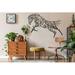 Union Rustic Tree Horse Metal Wall Decor for Home & Outside - Wall-Mounted Geometric Wall Art Decor Metal in Gray | 24 H x 46 W x 0.6 D in | Wayfair
