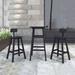 George Oliver Kinh Square 2 - Person 21.65" L Outdoor Standing Height Table Set Plastic in Black | 21.65 W x 21.65 D in | Wayfair