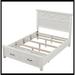 Red Barrel Studio® Rustic Farmhouse Style Platform Storage Bed w/ Two Drawers Wood in White | 52.1 H x 65 W x 84.9 D in | Wayfair