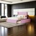 Latitude Run® Wingback Storage Bed Upholstered/Velvet in Pink | 43.5 H x 58.25 W x 79.75 D in | Wayfair 7322B62A29124BD4AB2C88167AE51143