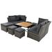 Red Barrel Studio® Fareedat 8 - Person Outdoor Seating Group Wood in Gray | 29.5 H x 82.6 W x 78.7 D in | Wayfair C845389462BE4288877636C06802F403