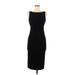 Alice + Olivia Casual Dress - Midi: Black Solid Dresses - Women's Size 8