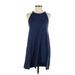 Blue Rain Casual Dress - A-Line: Blue Solid Dresses - Women's Size Small