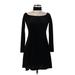 Aqua Casual Dress - A-Line: Black Solid Dresses - Women's Size Medium