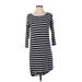 Press Dress Casual Dress - Shift Scoop Neck 3/4 sleeves: Blue Print Dresses - Women's Size X-Small