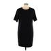 Old Navy Casual Dress - Shift Crew Neck Short sleeves: Black Solid Dresses - Women's Size Large