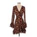 Bebe Casual Dress - Mini V Neck Long sleeves: Brown Dresses - New - Women's Size 0