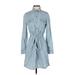 Gap Casual Dress - Shirtdress: Blue Dresses - Women's Size Small