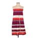 Gap Casual Dress - A-Line Strapless Sleeveless: Burgundy Print Dresses - Women's Size X-Small