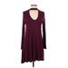 Express Casual Dress - Fit & Flare: Burgundy Dresses - Women's Size Medium