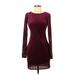 Forever 21 Casual Dress - Sweater Dress: Burgundy Dresses - New - Women's Size Small