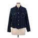 Nine West Denim Jacket: Short Blue Print Jackets & Outerwear - Women's Size 1X