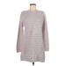 Soft Surroundings Casual Dress - Sweater Dress: Gray Marled Dresses - Women's Size Medium