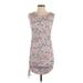 Jessica Simpson Casual Dress - Bodycon Crew Neck Sleeveless: Pink Print Dresses - Women's Size Small