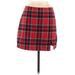Pink Lily Casual Skirt: Red Plaid Bottoms - Women's Size Medium