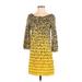 J.Crew Casual Dress: Yellow Animal Print Dresses - Women's Size Small