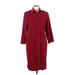Tess Casual Dress - Shirtdress: Burgundy Dresses - Women's Size 10