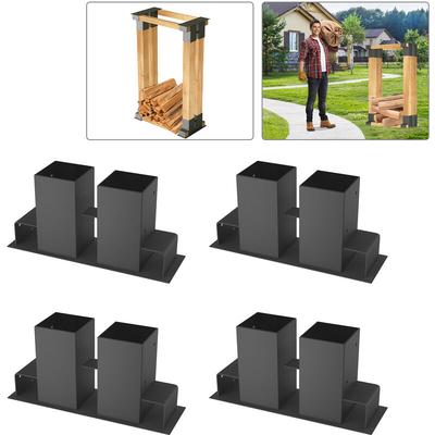 Hengmei - Holzstapelhilfe für Kaminholz Holzstapelhalter Brennholzregal Kaminholzhalter Brennholz Image
