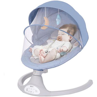 Maerex - Babywippe, elektrisch Babyschaukel bluetooth Musik 5 Gang 0-12 Monat max. 9kg - Blau Image