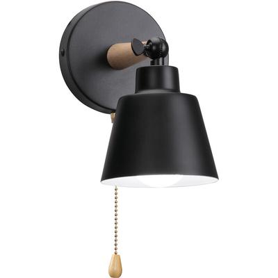 Axhup - Metall E27 Wandleuchte, Nordisch Moderne Wandlampe + Schalter Ziehen, Leuchte Lüster für Image