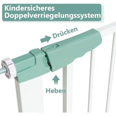 Costway - Türschutzgitter Baby 80-132cm, Treppenschutzgitter aus Metall ohne Bohren,