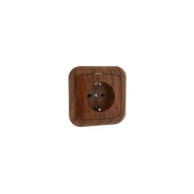 Schukosteckdose Sockel eingebettet HOLZ Image