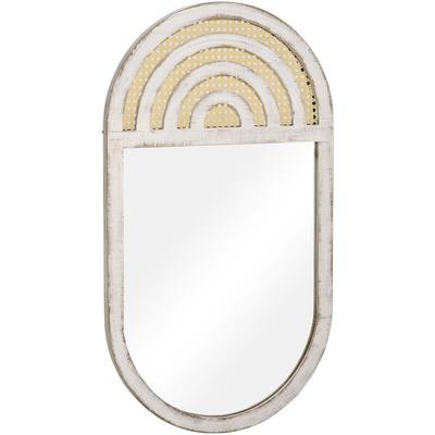 Homcom - Wandspiegel, Wohnzimmerspiegel, 50 x 90 cm Flurspiegel mit Rattanoptik, Holzrahmen für Image