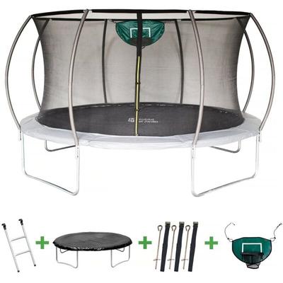 Habitat Et Jardin - Trampolin mit Innennetz und Basketballkorb 'Jumper' ø 4,25 m - Grau Image