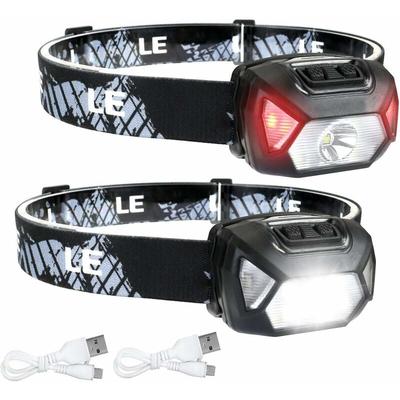 Leistungsstarke wiederaufladbare LED-Stirnlampe, D500 USB-LED-Stirnlampe, 2000 Lux, weißes und