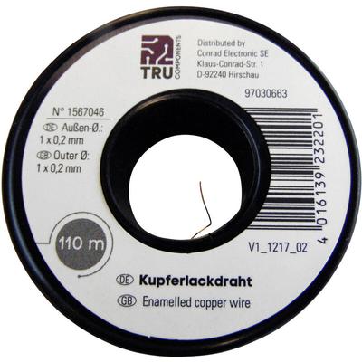 Kupferlackdraht Außen-Durchmesser (inkl. Isolierlack)=0.30 mm 50 m - Tru Components