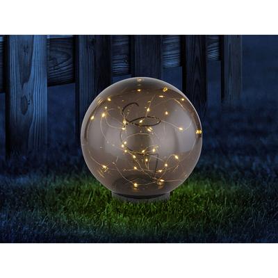 Globo - led Solarkugel Garten - Leuchtkugel ø 20cm mit Erdspieß, rauchfarbig Image