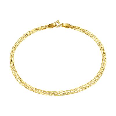 Armband LUIGI MERANO "geflochtene Fantasiekette, Gold 585" Gr. 19, gold, Armbänder, Damen, 19cm, Gelbgold 585