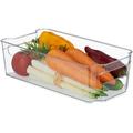 Organizer da Frigorifero, Contenitore da Cucina, Box per Alimenti, 9 x 31,5 x 15,5 cm, con Manici,