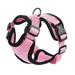 YUANHUILI Reflective Pet Harness with Traction Rope Adjustable Dog Chest Leash (XS Pink)