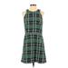 Sea New York Casual Dress - Mini Crew Neck Sleeveless: Green Print Dresses - New - Women's Size 4
