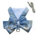 Puppy Dog Harness and Leash Set Mesh Floral Dog Vest Harness for Small Dogs Cute Soft Mesh Escape Proof Pet Cat Vest Harness (Blue-XL)