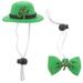 1 Set Irish Party Pet Costumes Lovely Shamrock Hat And Collar Lightweight Reusable Outfits for Dogs Cats