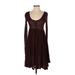 Stella McCartney Casual Dress - A-Line Scoop Neck Long sleeves: Burgundy Solid Dresses - Women's Size 38