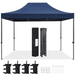 Yaheetech 15x10 FT Pop-up Commercial Canopy with Roller Bag Navy Blue