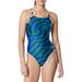 Speedo Women s Vortex Maze One-Piece Swimsuit (Blue/Green 36D)